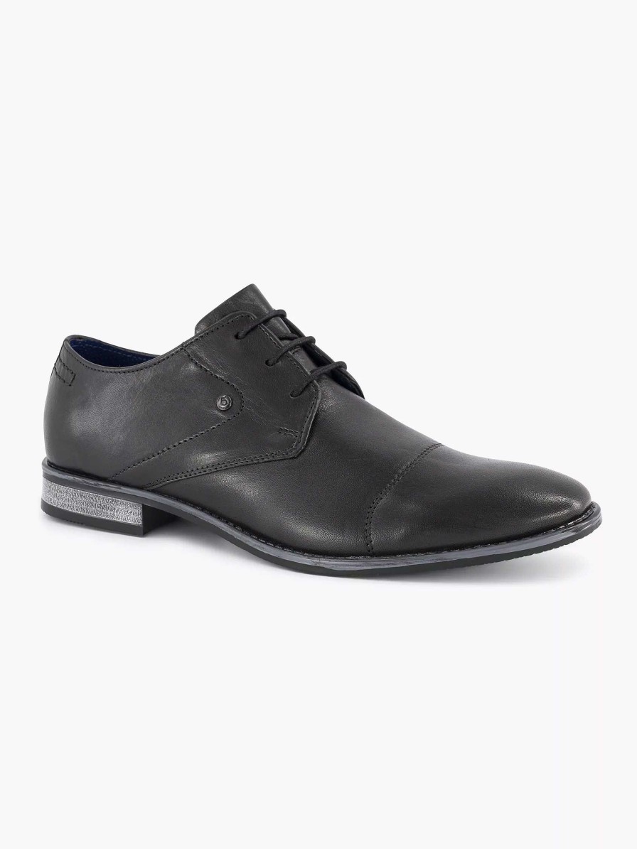 Dress Shoes | Bugatti Black Leather Lace-Up Shoe