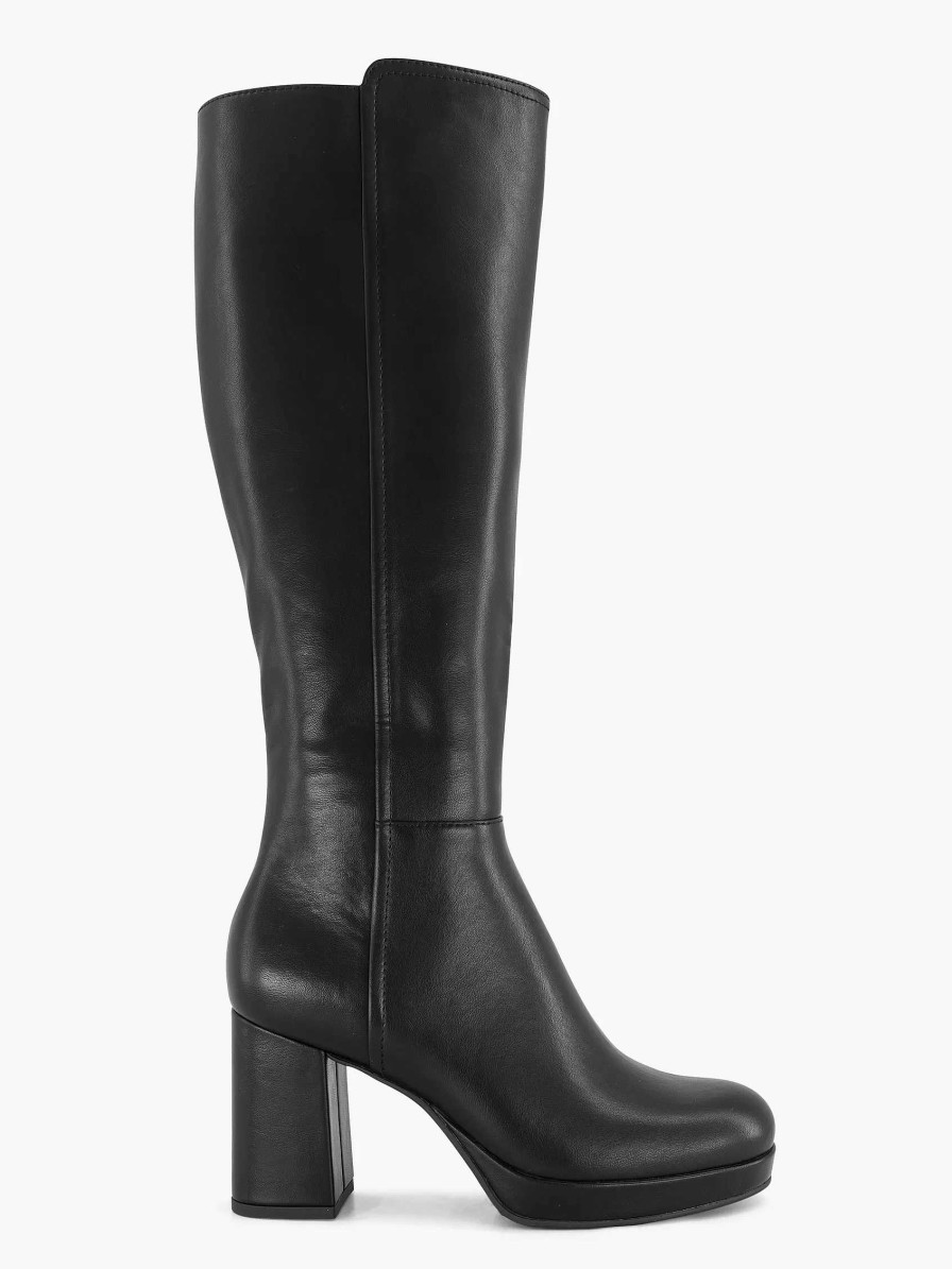 Boots | Oxmox Black Long Boot Heel