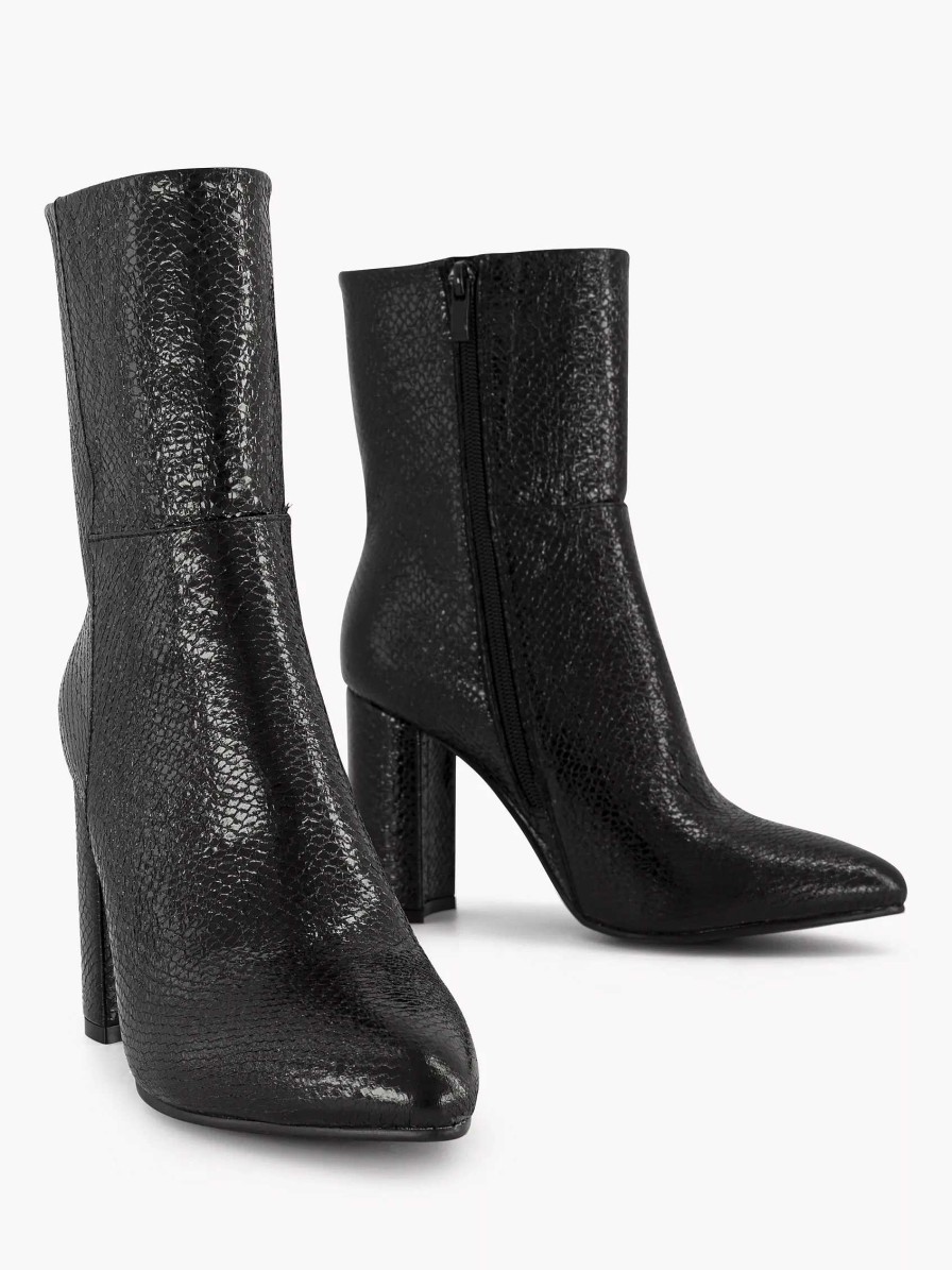 Ankle Boots & Boots | Oxmox Black Snake Print Ankle Boot