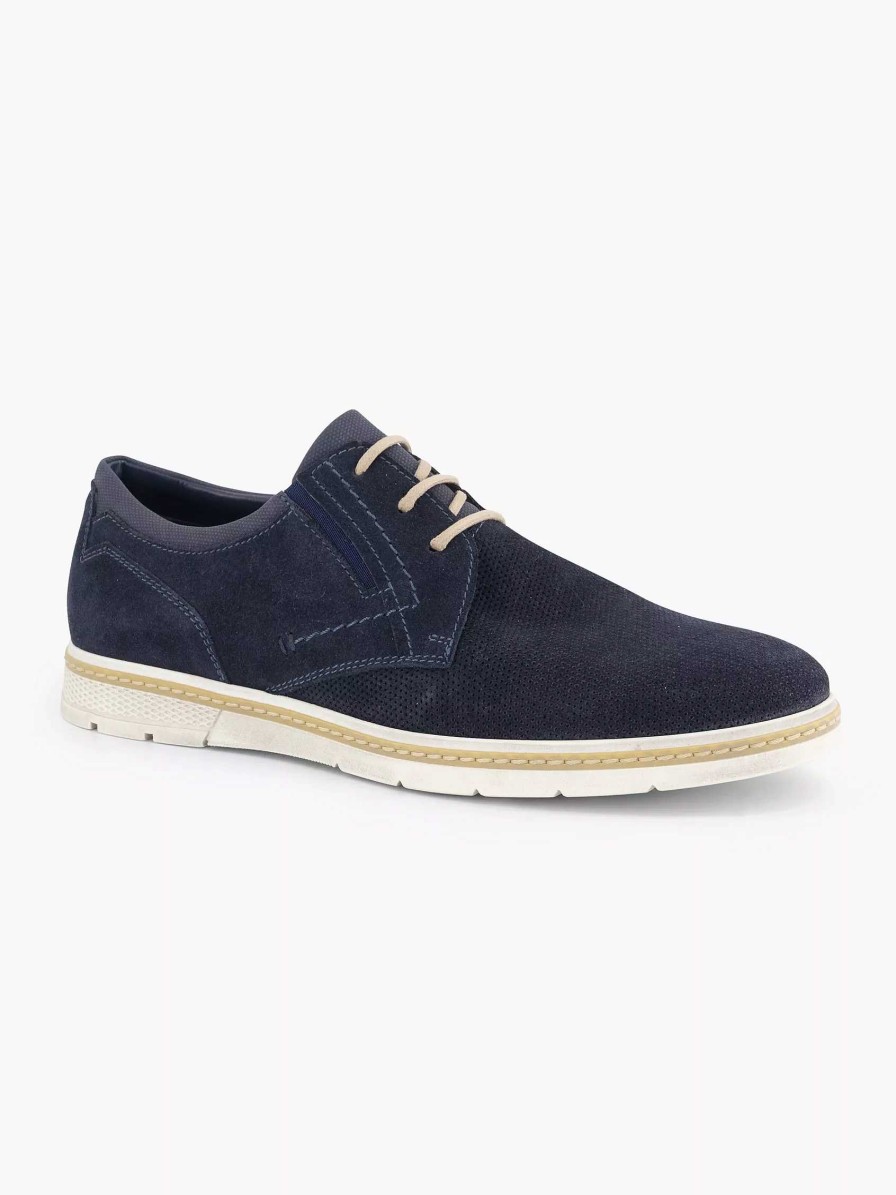 Dress Shoes | Gallus Blue Leather Lace-Up Shoe