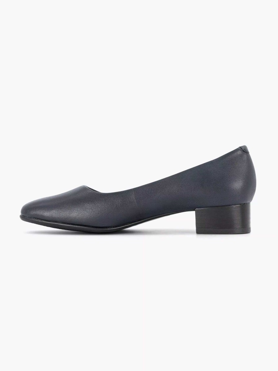 Comfort Shoes | Medicus Dark Blue Leather Comfort Pump