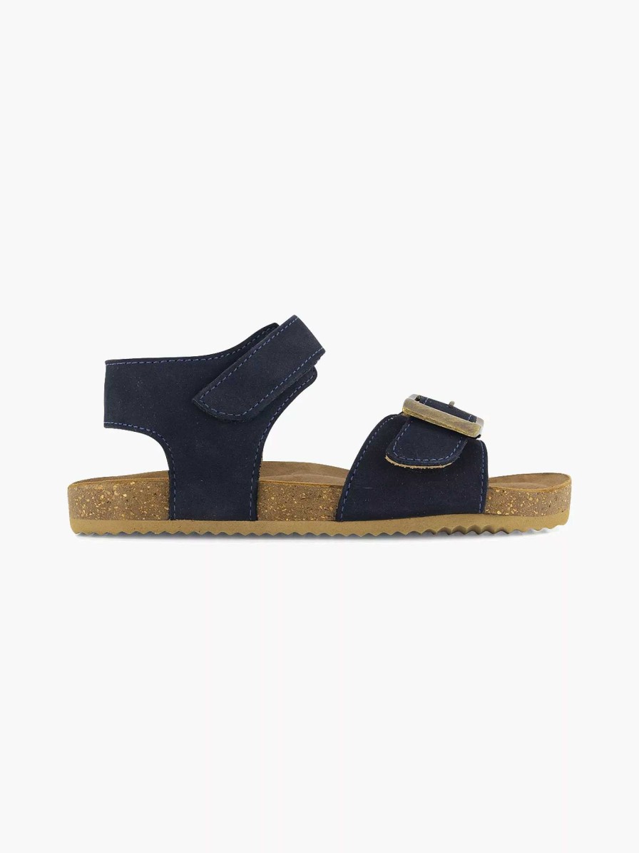 Boys' Shoes | Vty Blue Leather Sandal Velcro