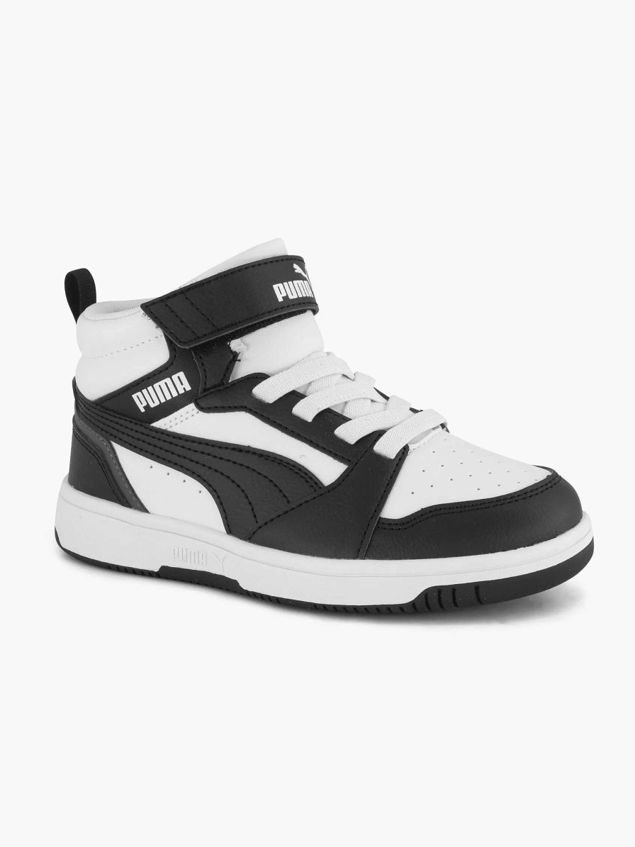 Boys' Shoes | Puma White Puma Rebound V6 Mid Ac+ Ps