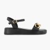 Sandals | Oxmox Black Sandal Decorative Necklace