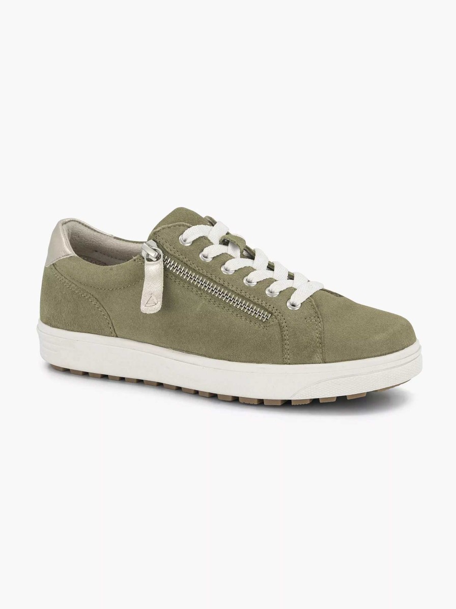 Comfort Shoes | Medicus Green Leather Comfort Sneaker