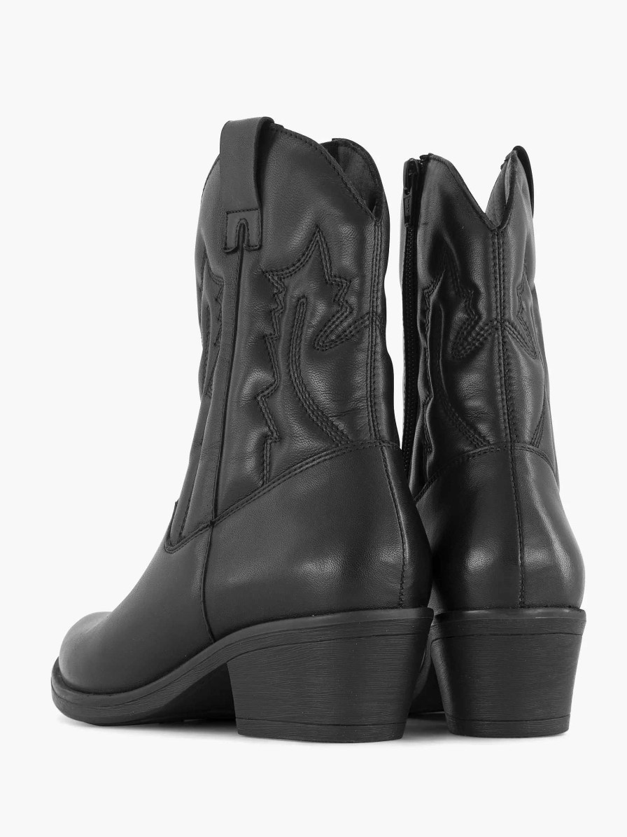 Ankle Boots & Boots | Oxmox Black Leather Cowboy Boot