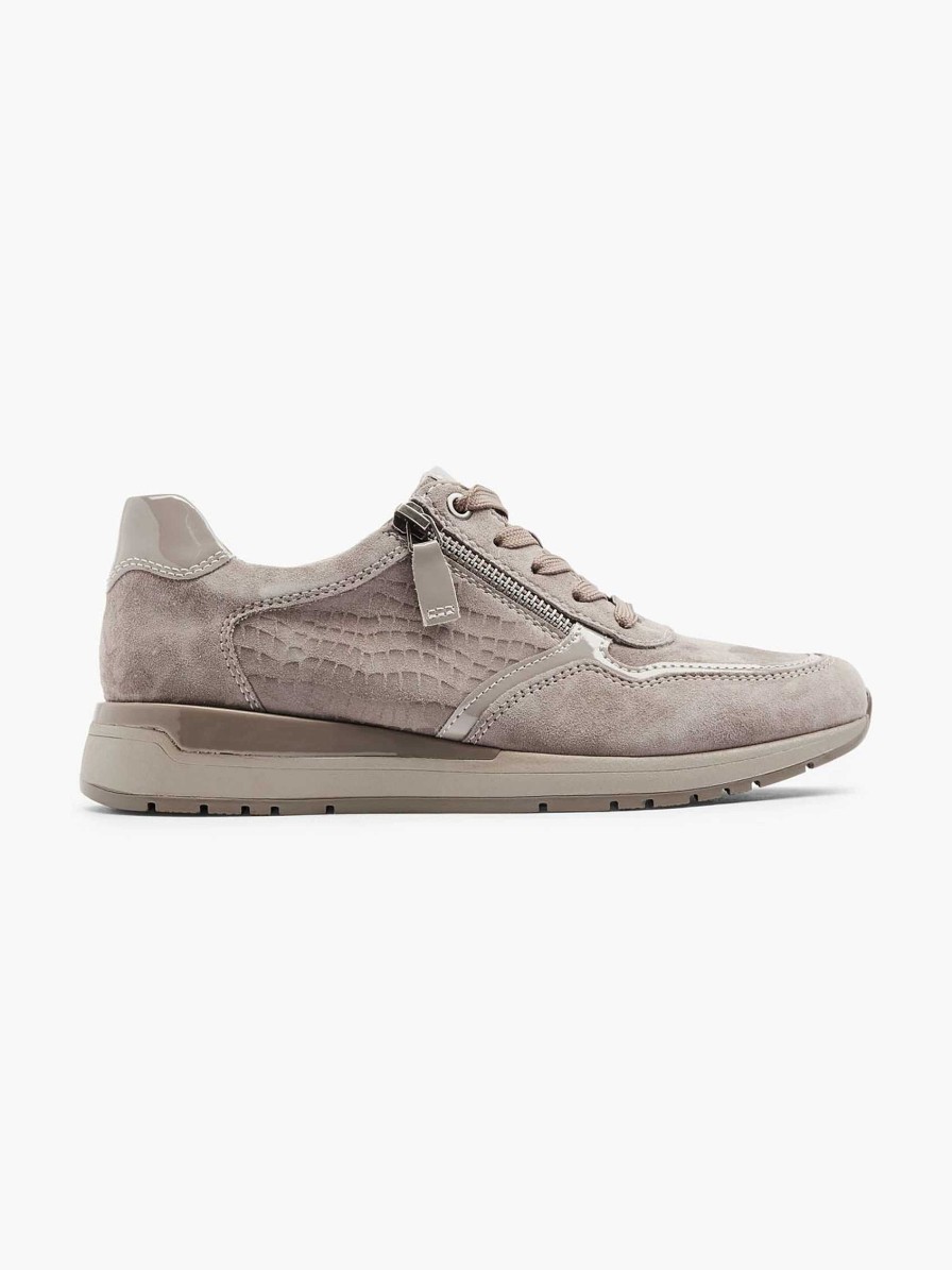 Comfort Shoes | Medicus Taupe Leather Comfort Sneaker