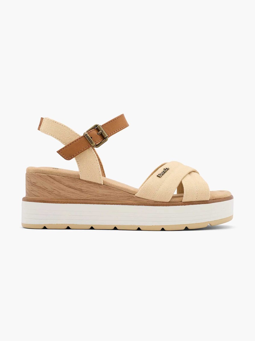 Sandals | Bench Beige Sandalette Wedge Heel