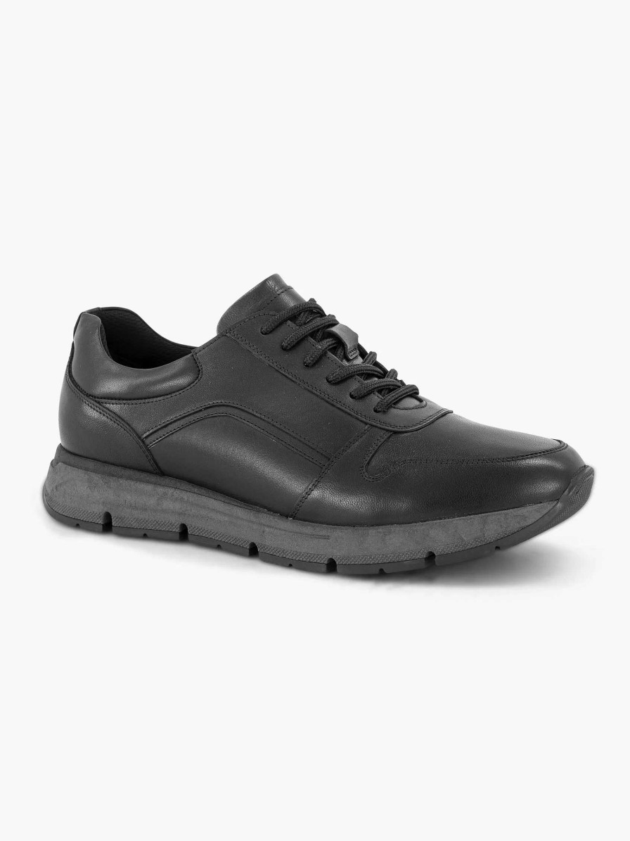 Sneakers | Gallus Black Leather Sneaker