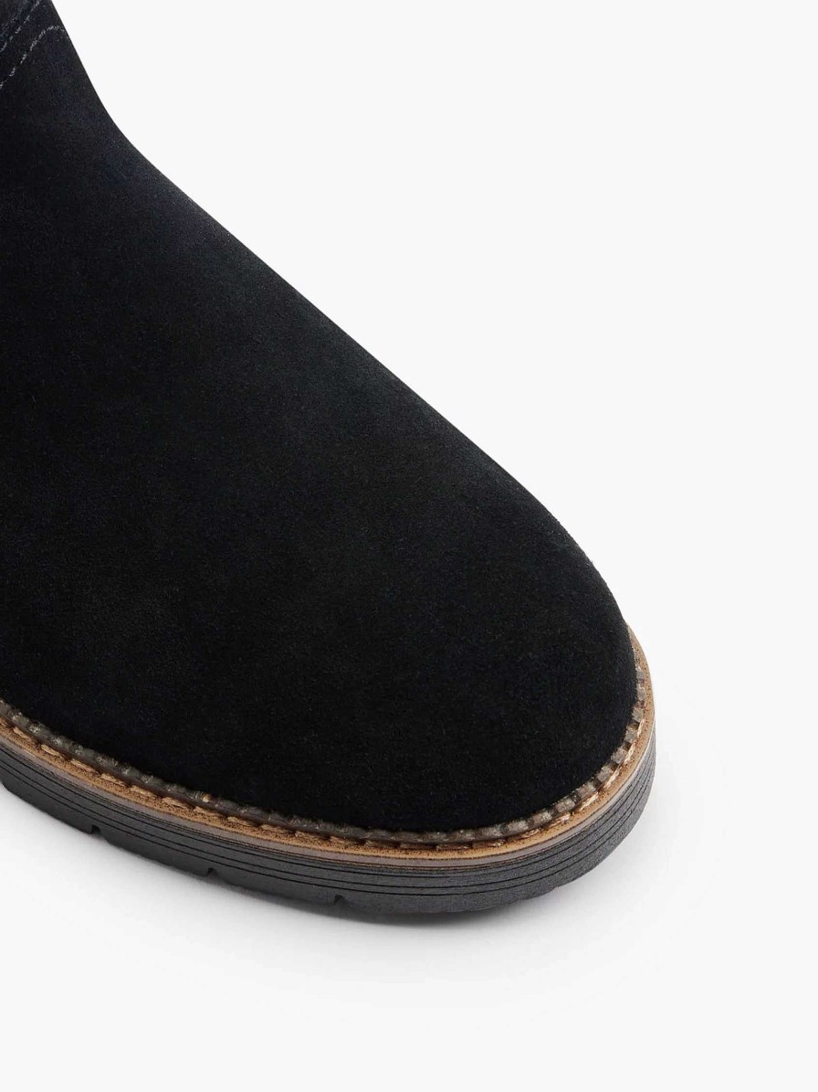 Comfort Shoes | Medicus Black Suede Comfort Ankle Boot Lined