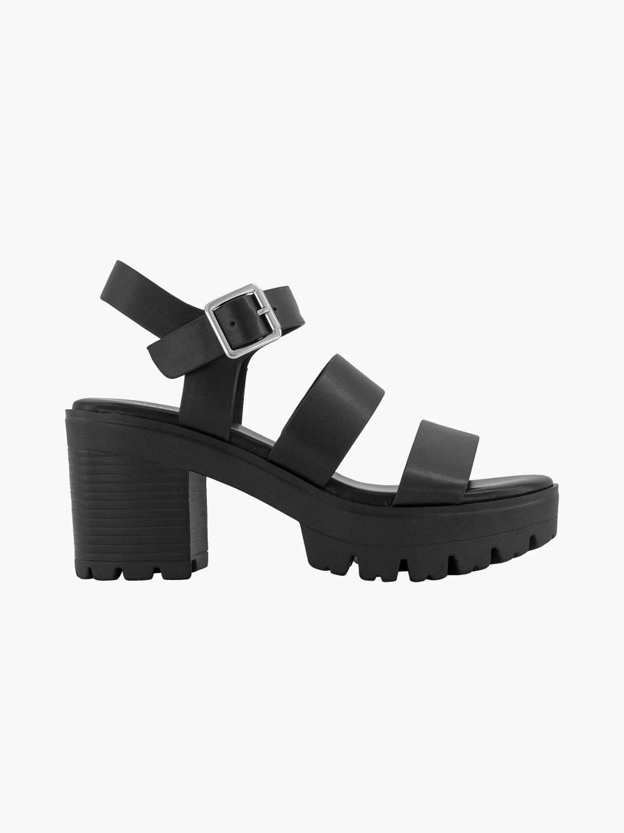 Sandals | Oxmox Black Chunky Sandalette