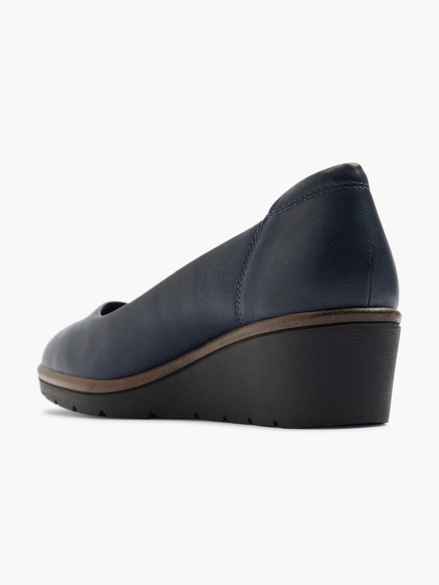 Pumps | Graceland Dark Blue Pump Wedge Heel