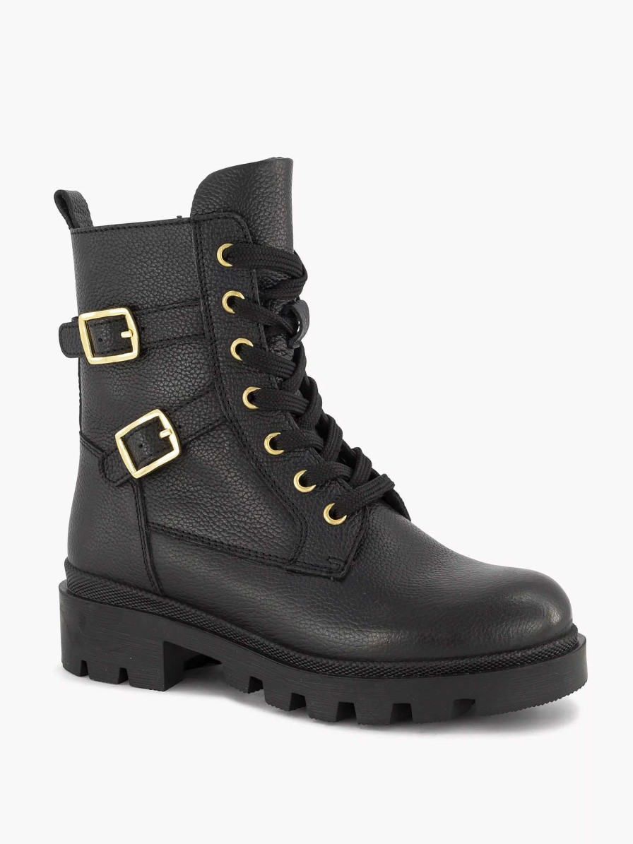 Boys' Shoes | Limelight girl Black Leather Lace Boot