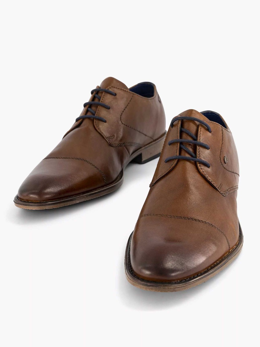 Dress Shoes | Bugatti Cognac Leather Lace-Up Shoe