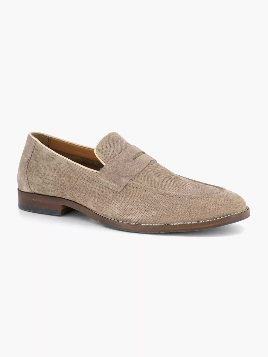 Loafers | AM SHOE Taupe Suede Slip-On