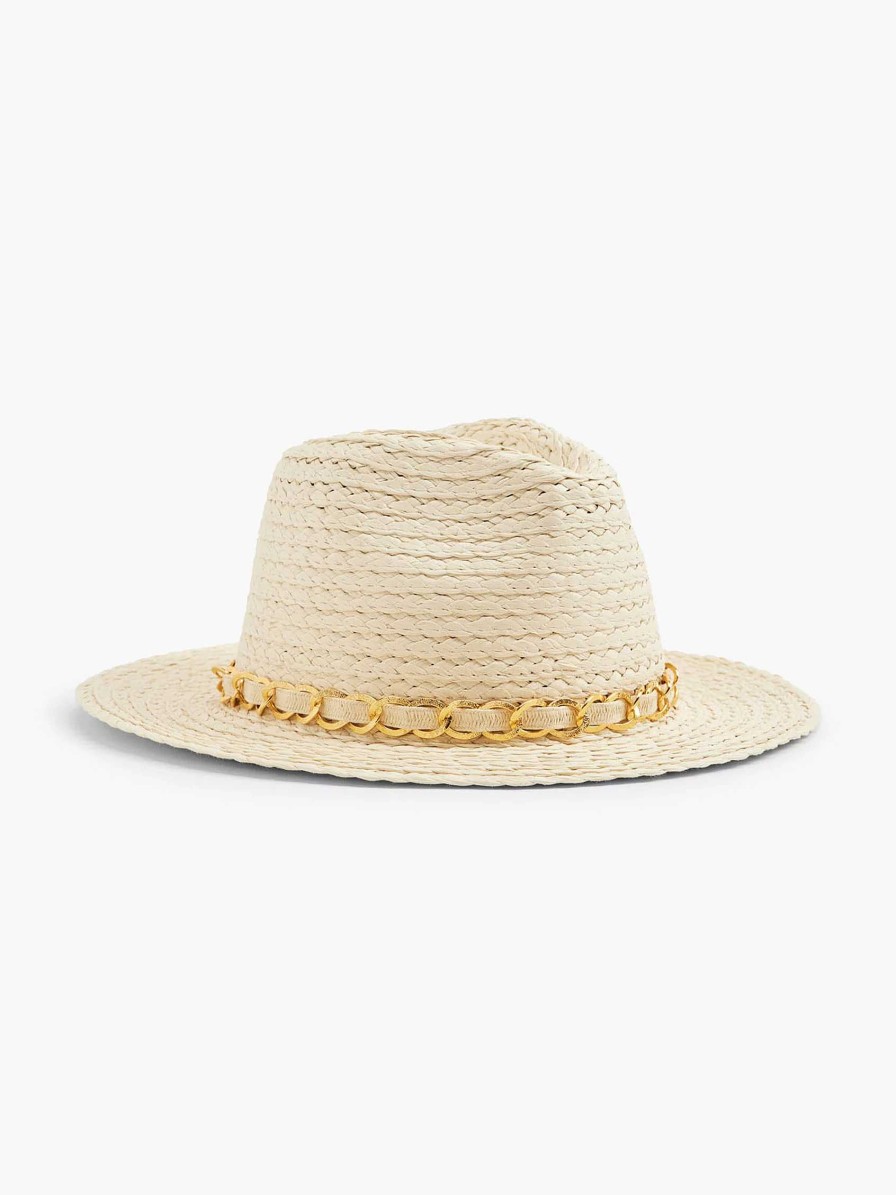 Online Exclusive Accessories | Graceland Beige Wicker Beach Hat