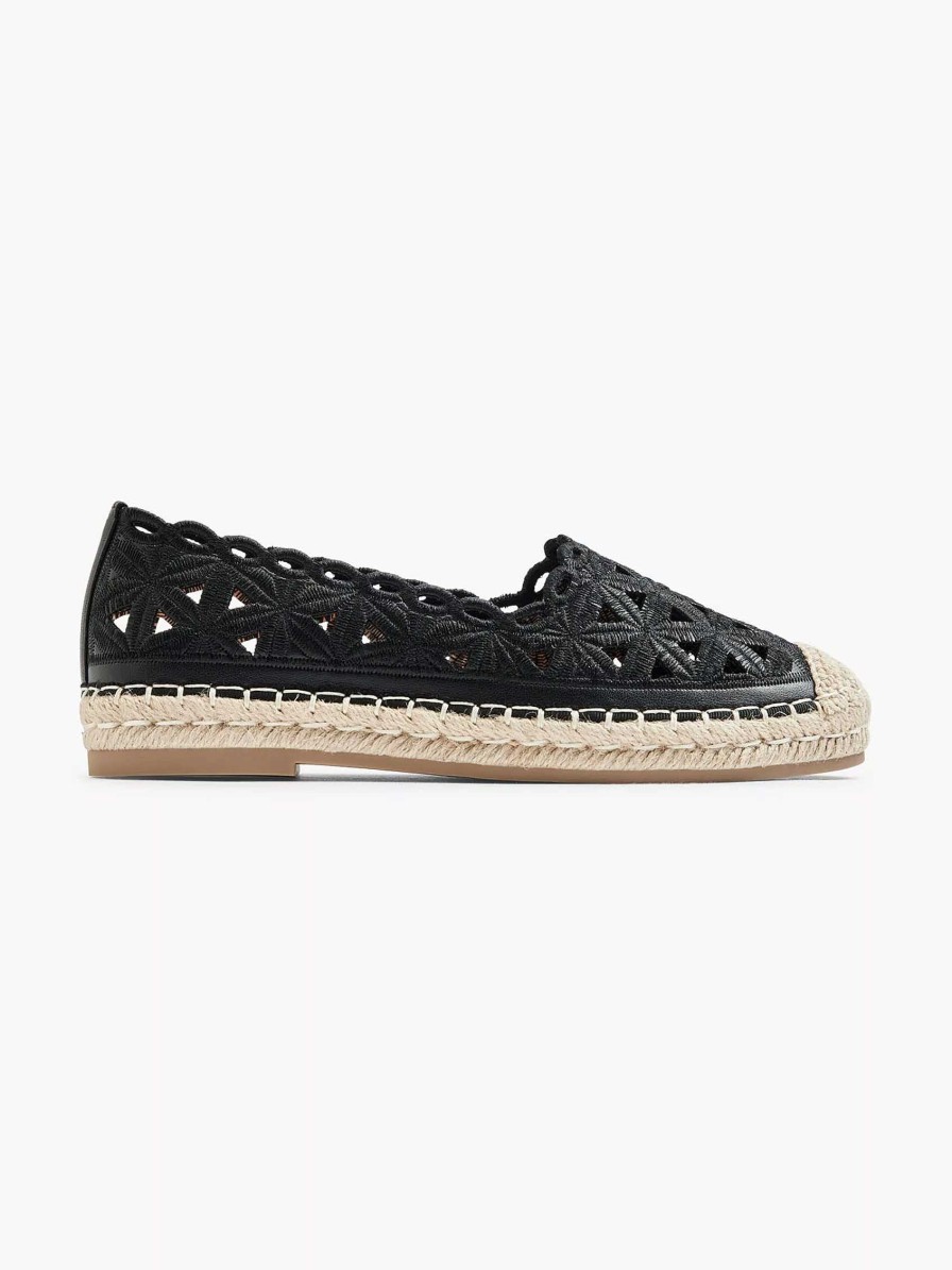 Loafers | Graceland Black Espadrille Lace