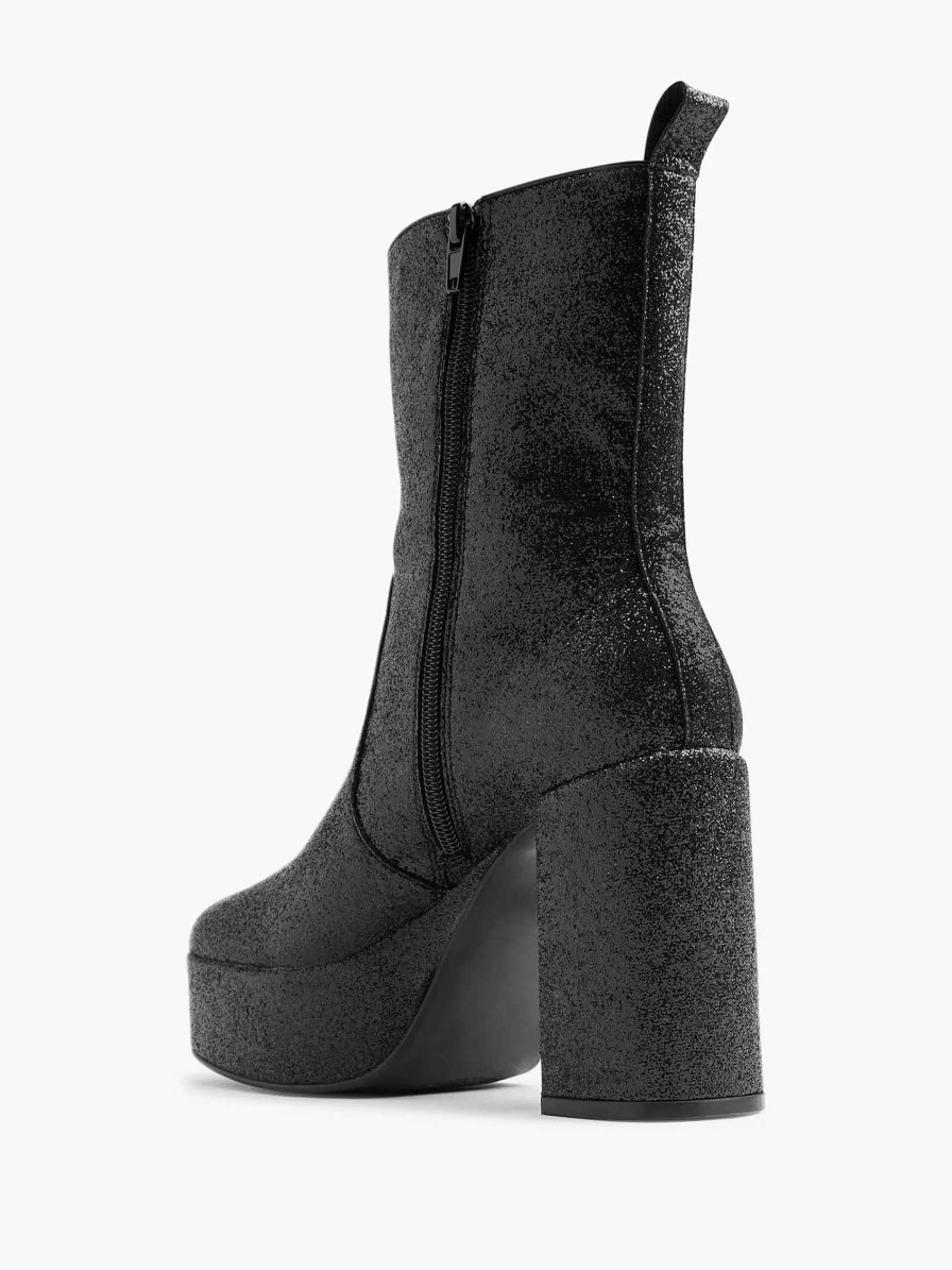 Ankle Boots & Boots | Oxmox Black Ankle Boots Heel Glitter