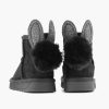 Baby Shoes | Graceland Black Boat Rabbit Lined