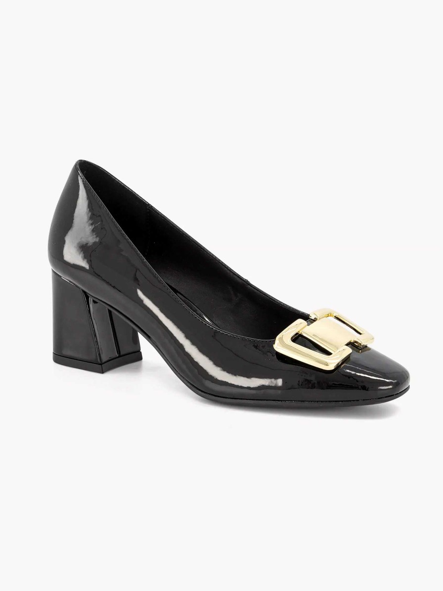 Pumps | Graceland Black Lacquer Pump Decorative Buckle