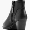 Comfort Shoes | Medicus Black Leather Comfort Ankle Boot Heel