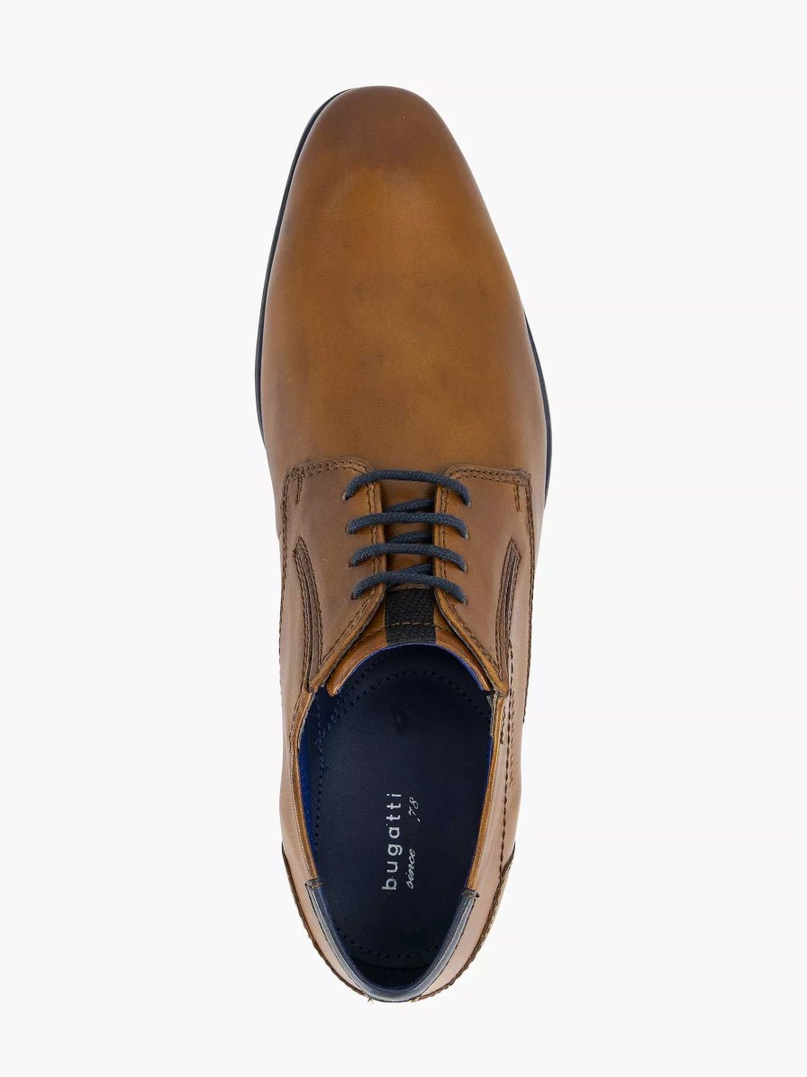 Dress Shoes | Bugatti Cognac Leather Lace Shoes