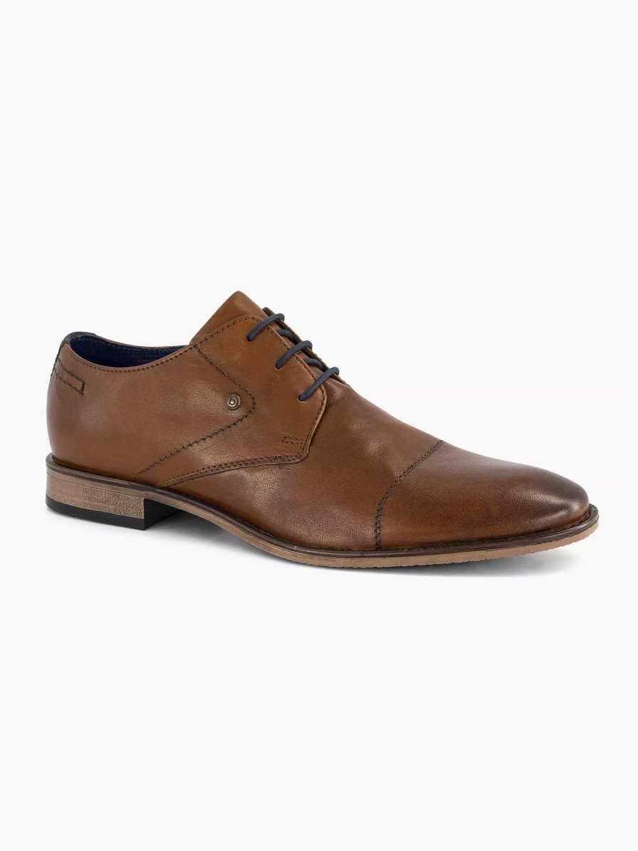 Dress Shoes | Bugatti Cognac Leather Lace-Up Shoe