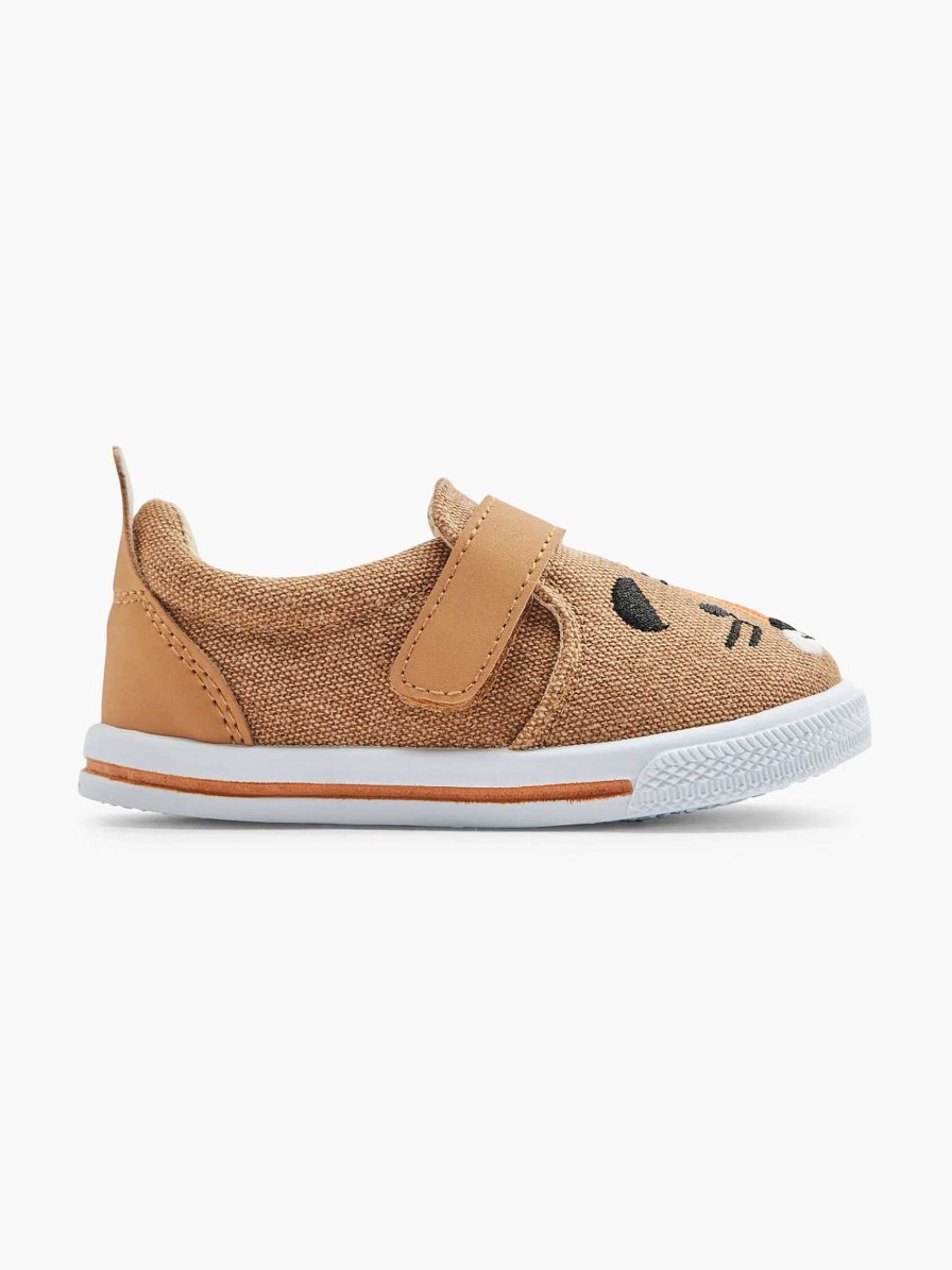 Boys' Shoes | Bobbi-Shoes Cognac Canvas Slip-On Bear