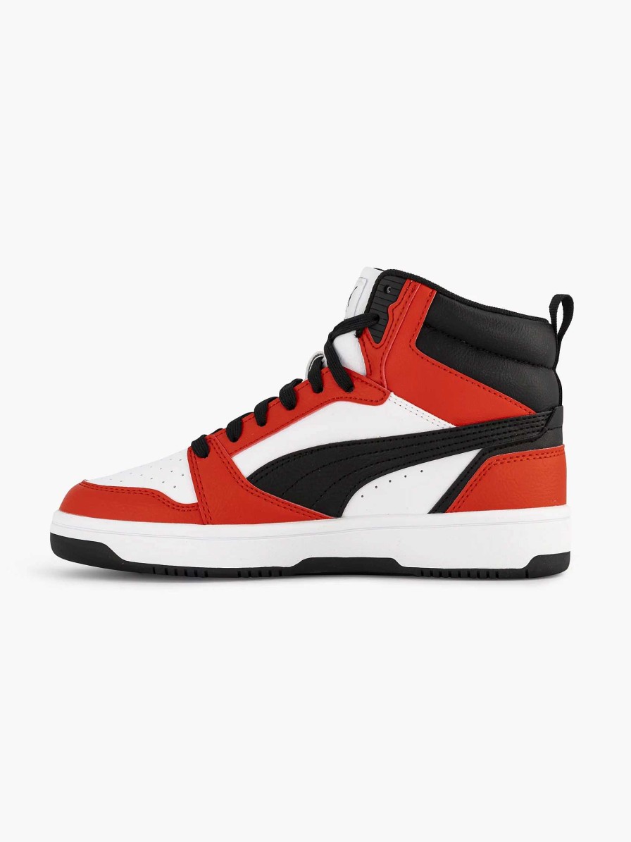 Boys' Shoes | Puma White Puma Rebound V6 Mid Jr