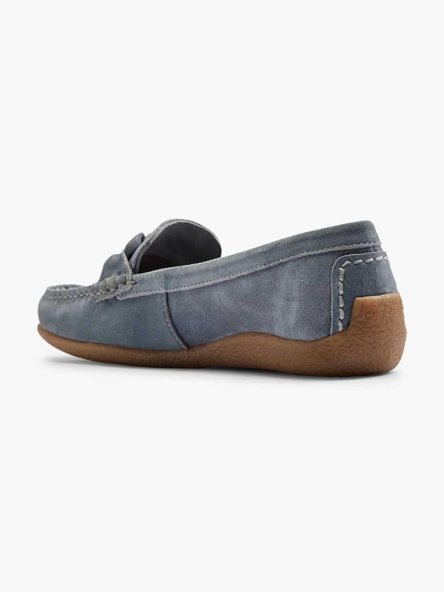 Loafers | 5th Avenue Blue Suede Slip-On Decorative Necklace