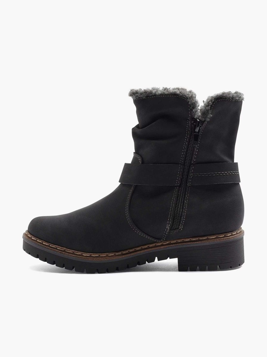 Comfort Shoes | Easy Street Black Ankle Boot Warmly Lined