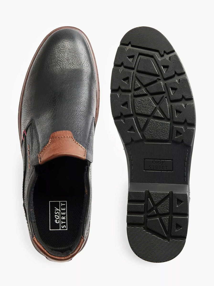 Loafers | Easy Street Black Comfort Slip-On Elastic