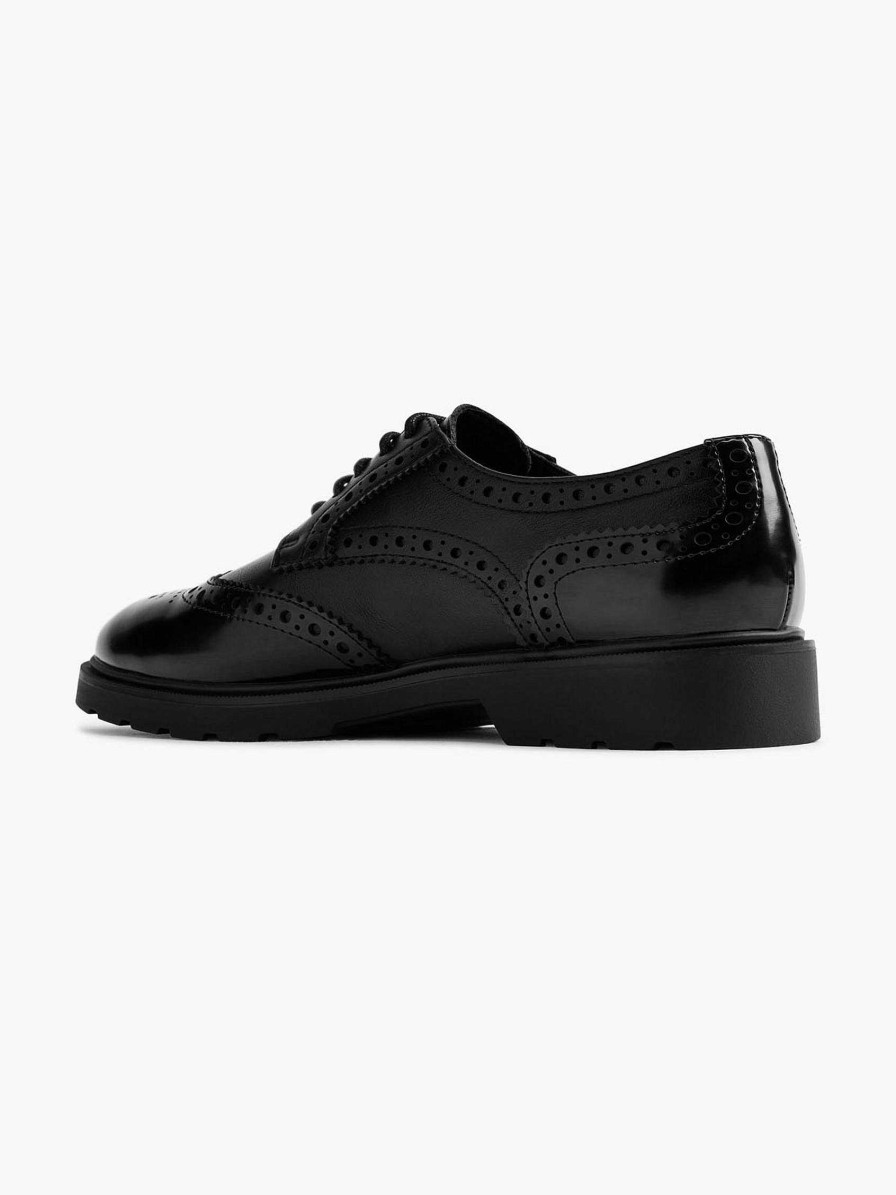 Loafers | Graceland Black Chunky Lace-Up Shoe