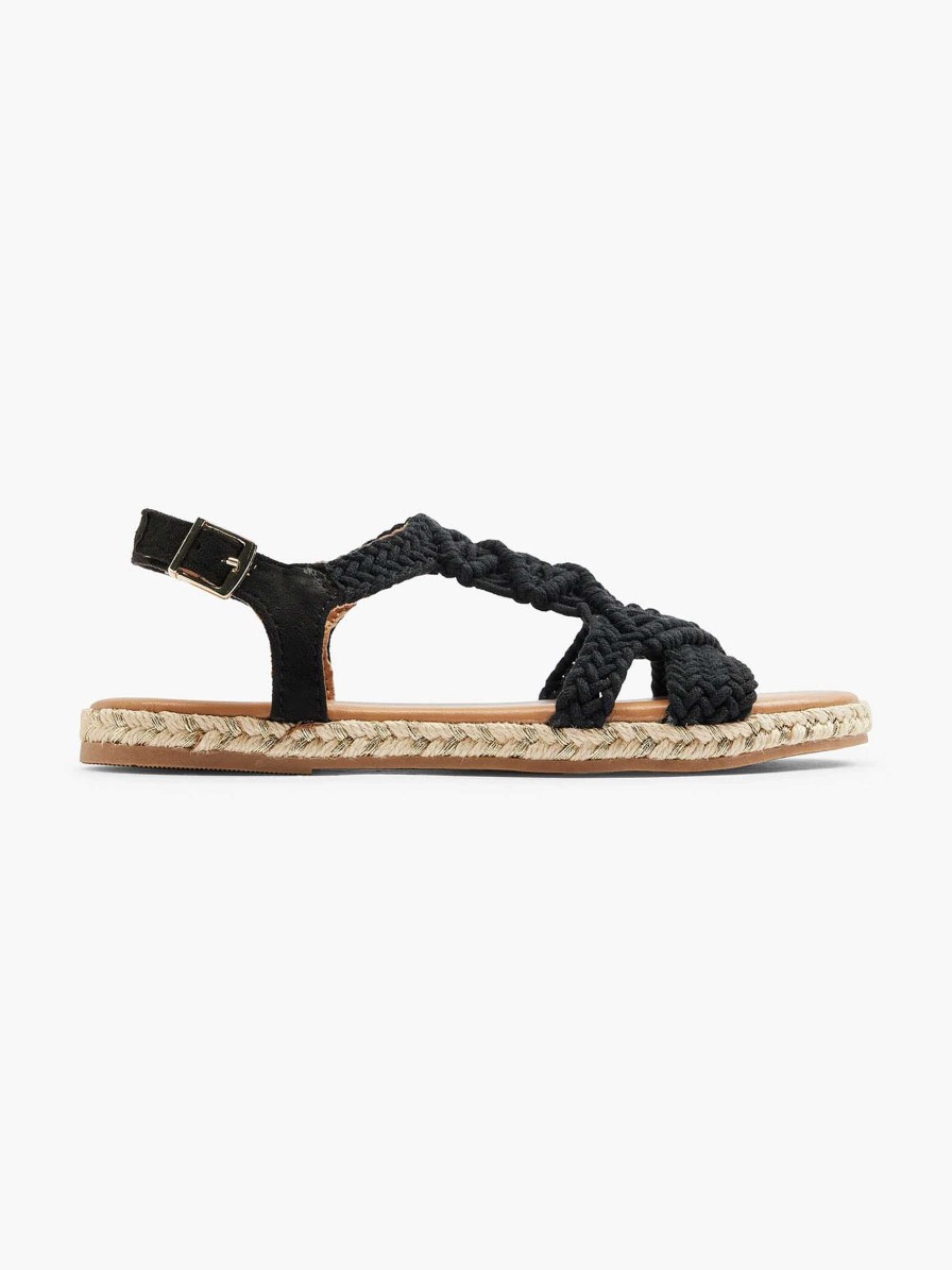 Sandals | Graceland Black Sandal Rope