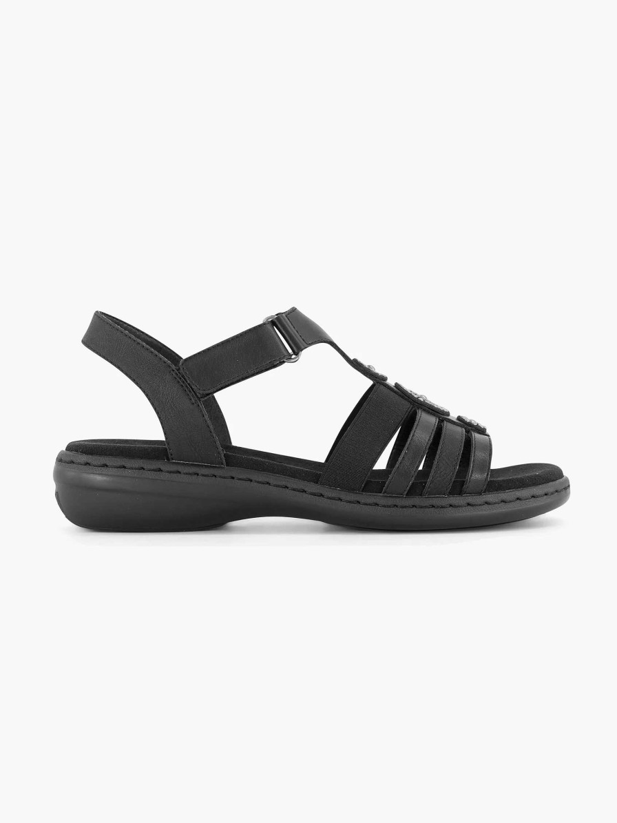 Comfort Shoes | Easy Street Black Sandal Velcro