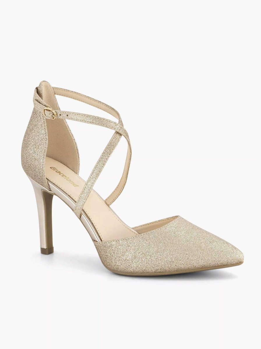 Pumps | Graceland Gold Pump Glitter