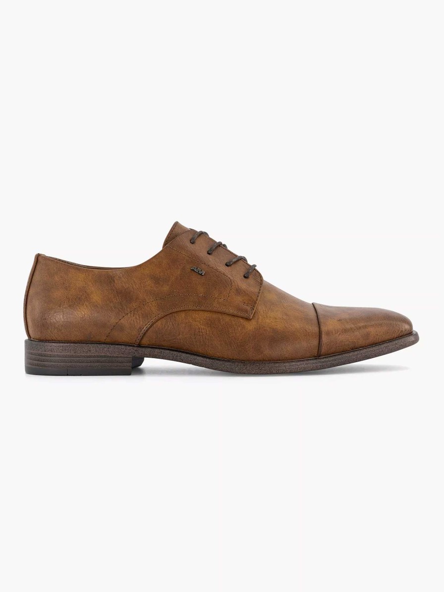 Dress Shoes | AM SHOE Cognac Lace-Up Shoe