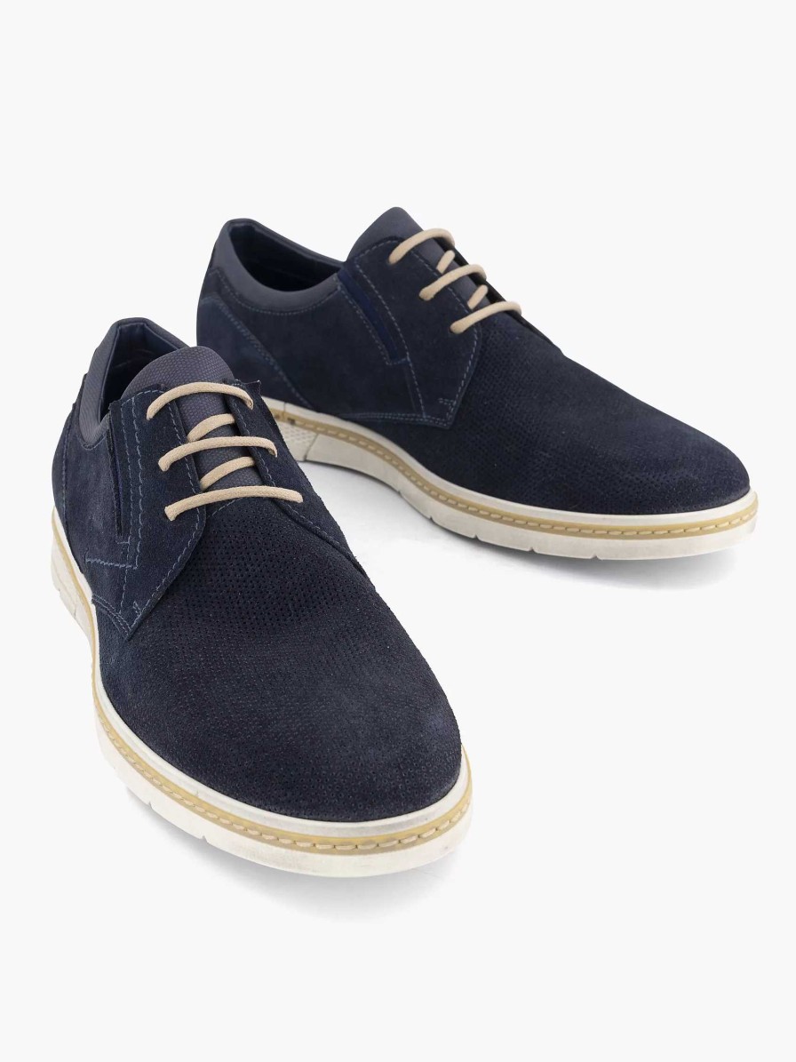 Dress Shoes | Gallus Blue Leather Lace-Up Shoe