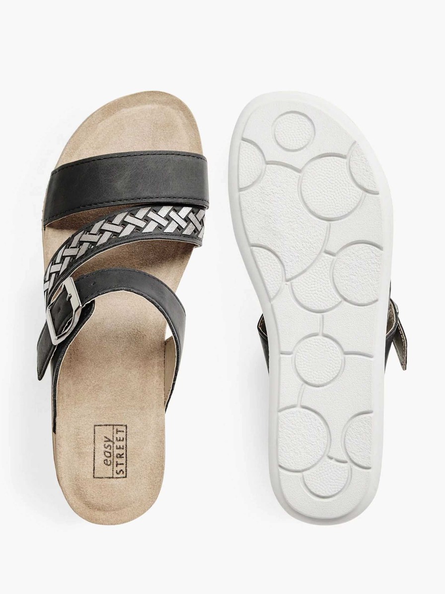 Flip Flops | Easy Street Black Slipper Buckle Closure