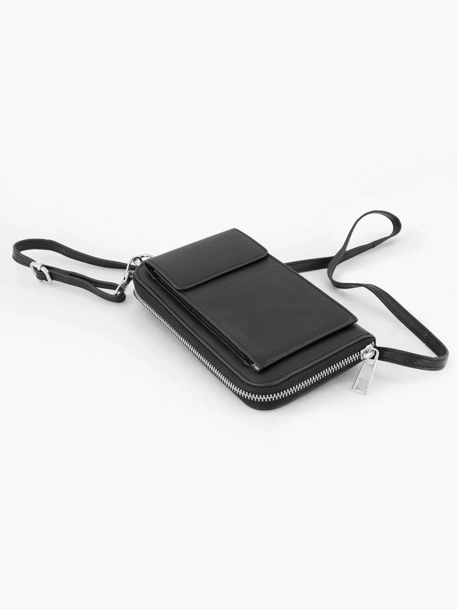 Online Exclusive Accessories | 5th Avenue Black Leather Phone Bag