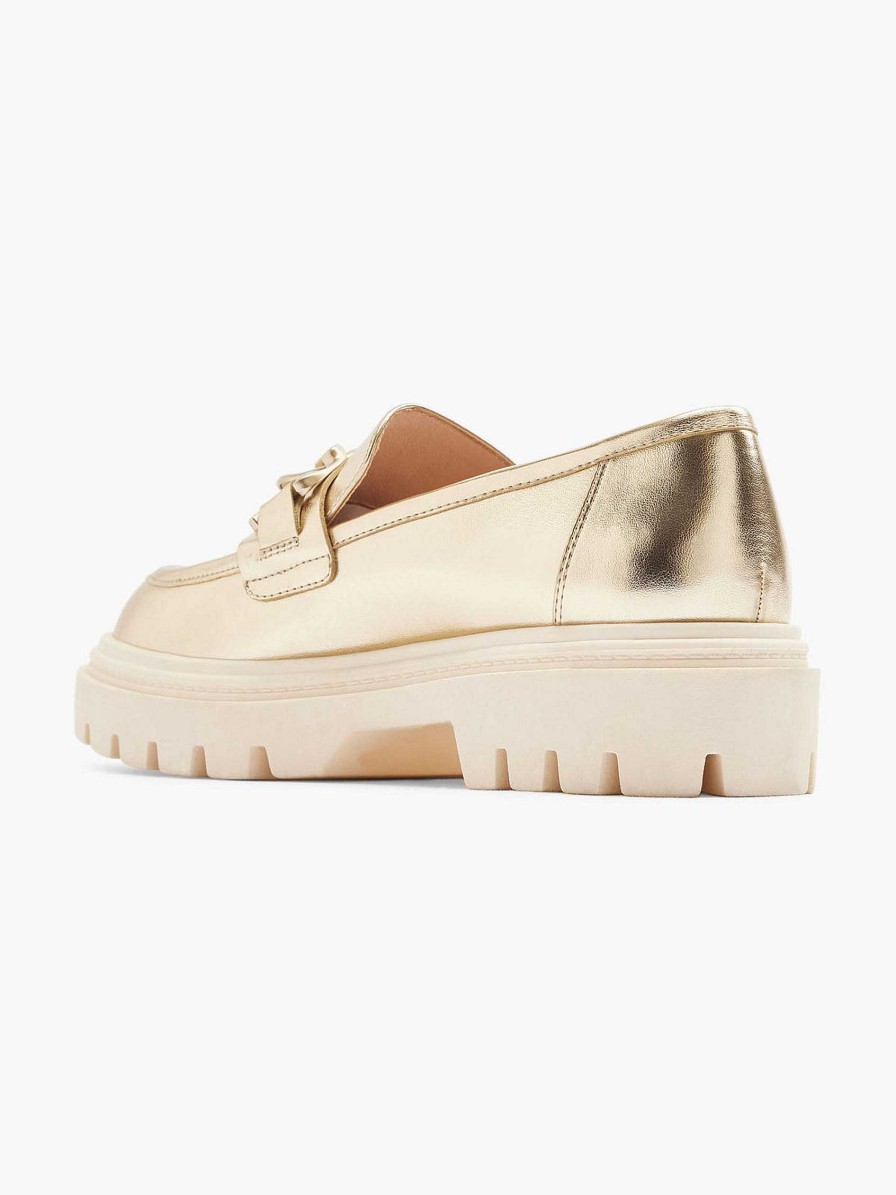 Loafers | Oxmox Gold Metallic Chunky Loafer