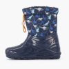 Baby Shoes | Landrover Blue Rain Boot Dino Lined