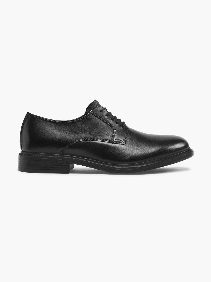 Dress Shoes | AM SHOE Black Leather Lace-Up Shoe