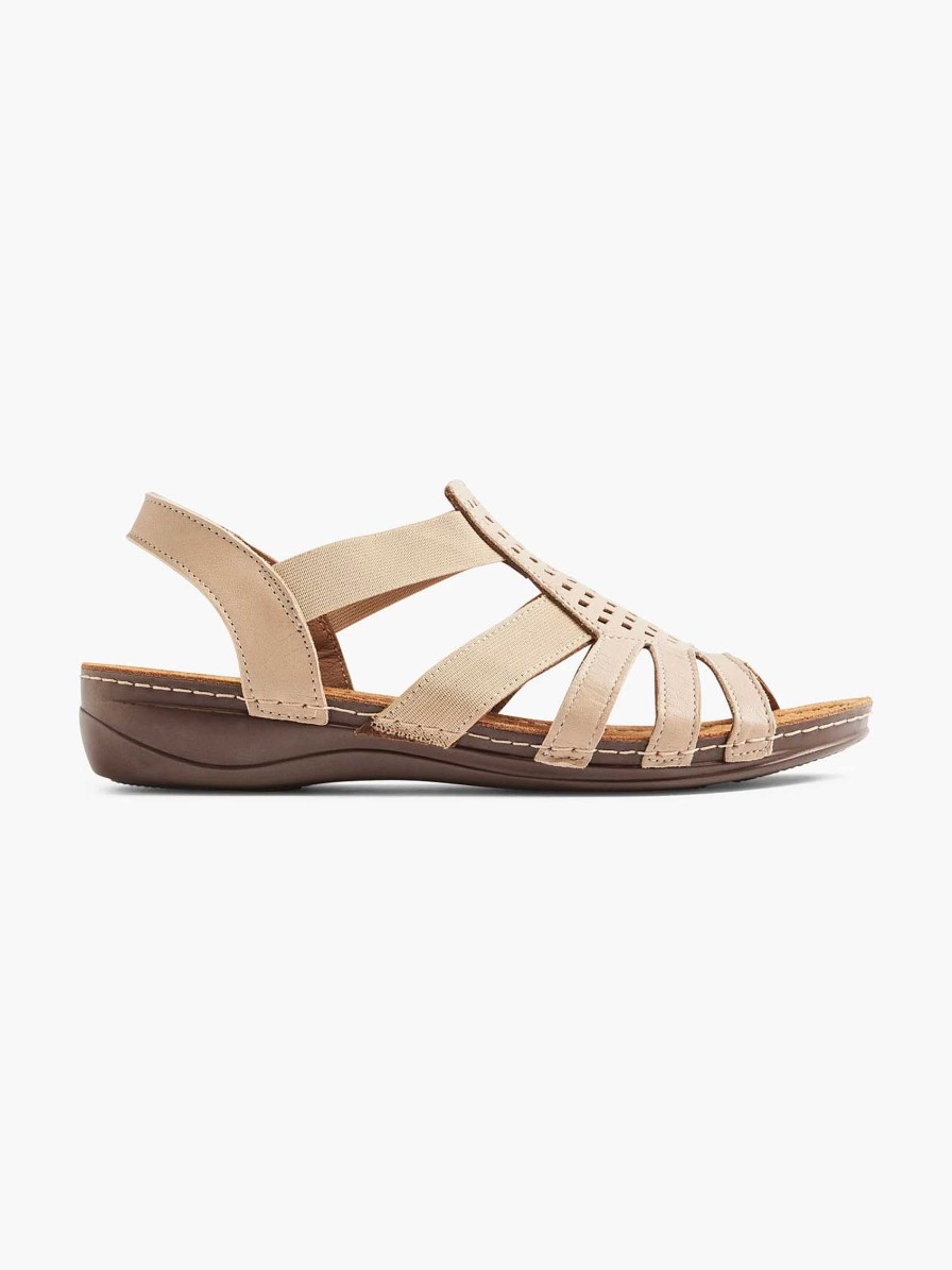 Comfort Shoes | Easy Street Taupe Leather Sandal