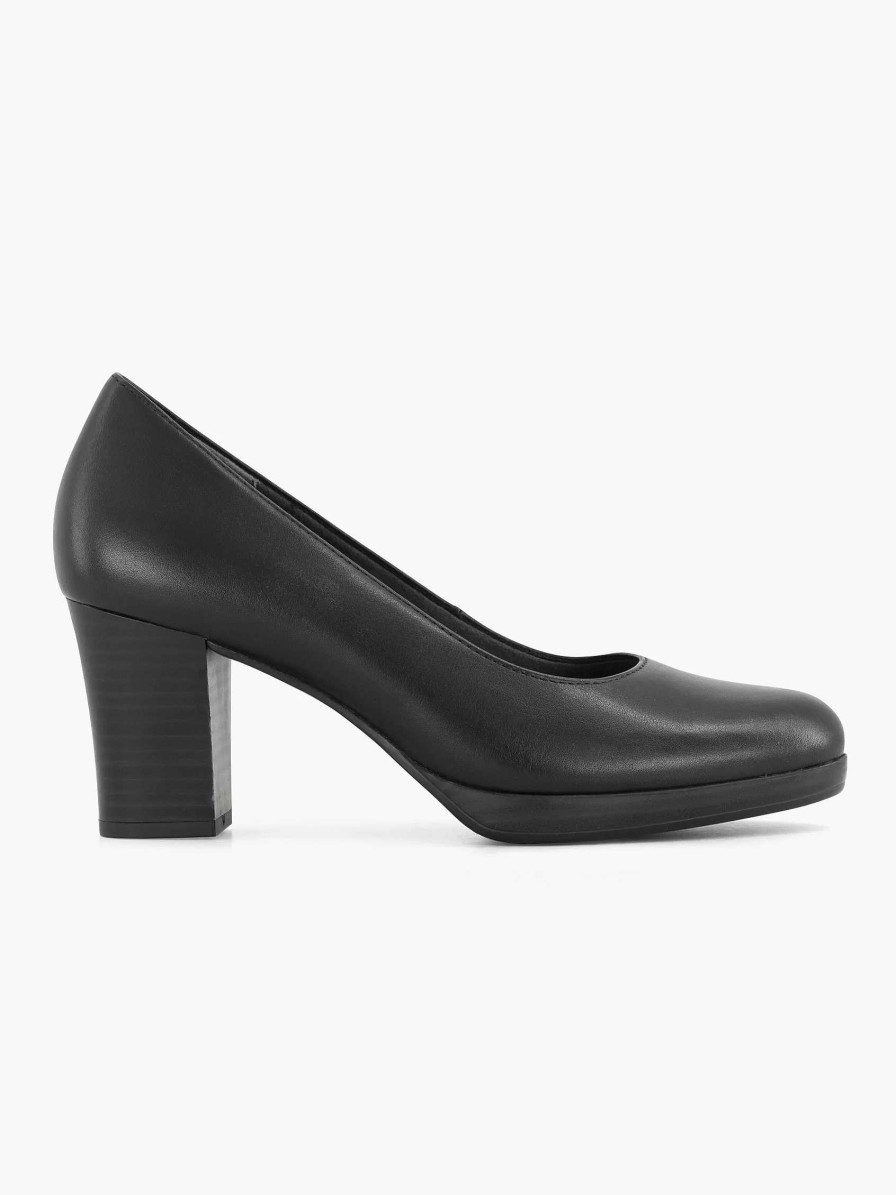 Comfort Shoes | Medicus Black Leather Comfort Pump