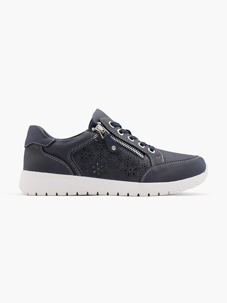 Comfort Shoes | Easy Street Navy Blue Comfort Sneaker