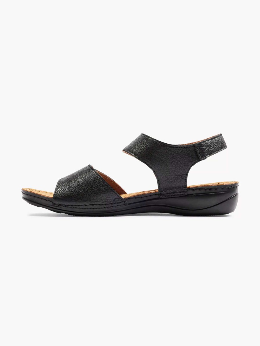 Comfort Shoes | Easy Street Black Leather Sandal