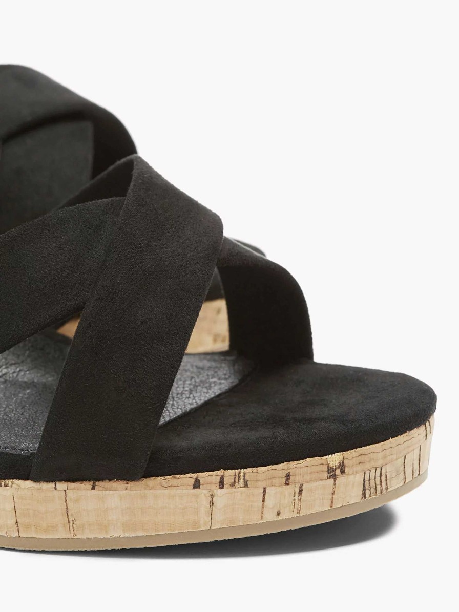 Sandals | Graceland Black Sandalette Wedge Heel