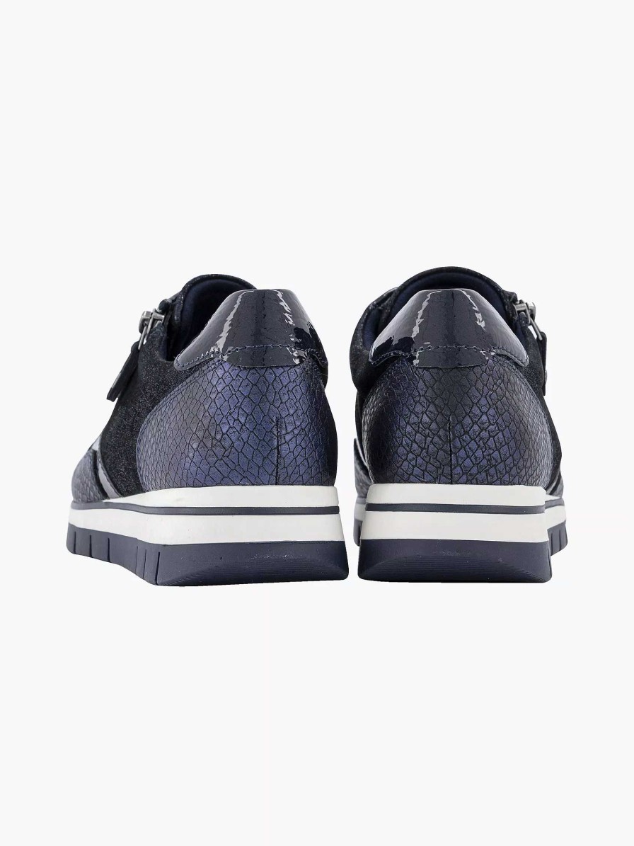 Comfort Shoes | Medicus Dark Blue Comfort Sneaker Croco