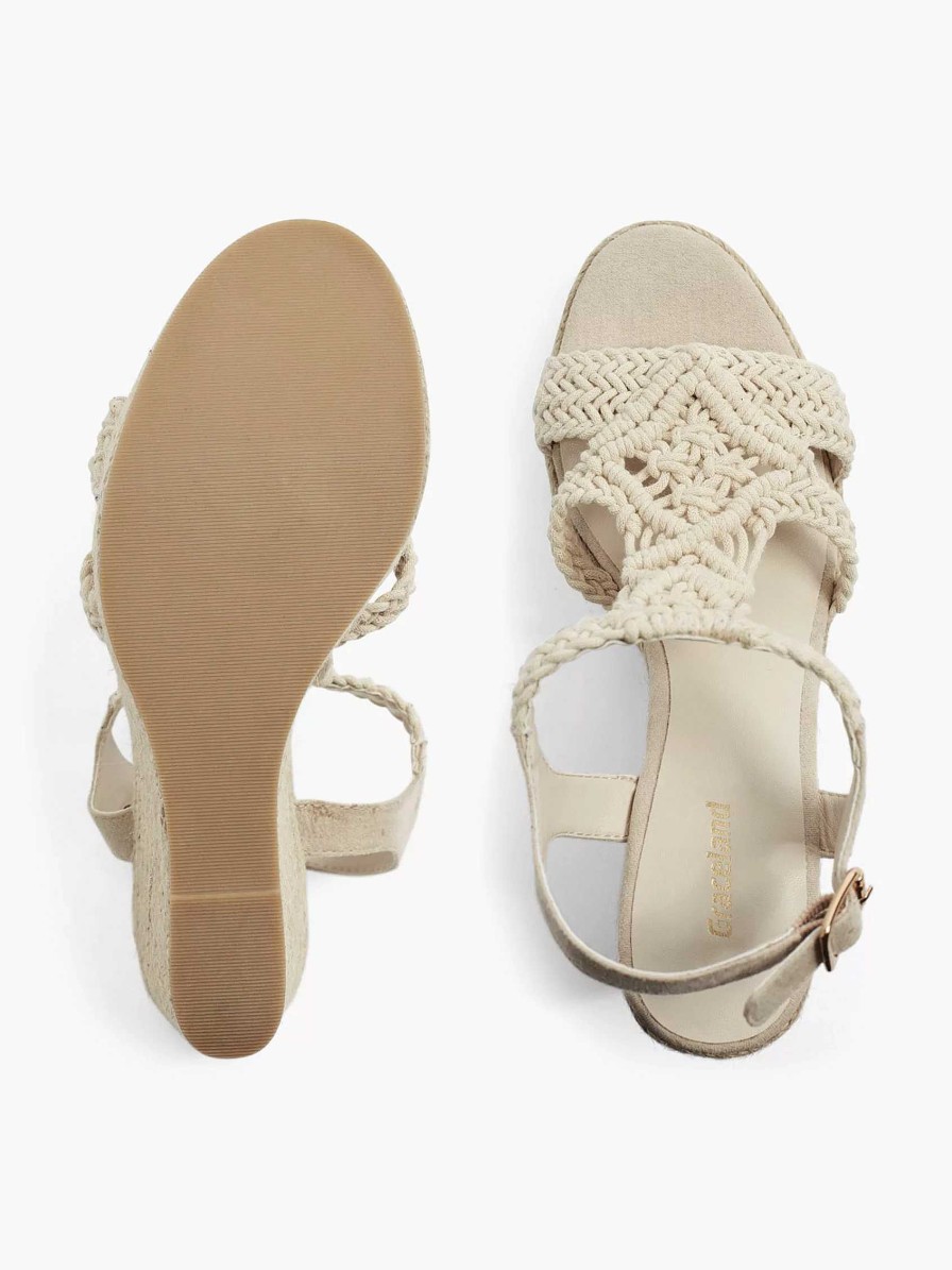 Sandals | Graceland Beige Sandalette Wedge Heel